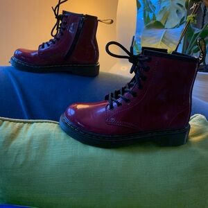 Dr. Martens Air Wair w/ Bouncing Souls Size 2 Maroon Lug Sole, Zip-up Boots-